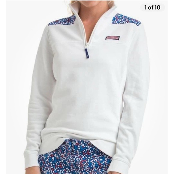 Vineyard Vines Sweaters - Vineyard Vines Stars & Whales Classic Shep Shirt Sweatshirt Size Small Womens